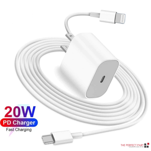USB-C 20W PD Adapter with Cable – Fast Charger Kit for iPhone 11-14 & More