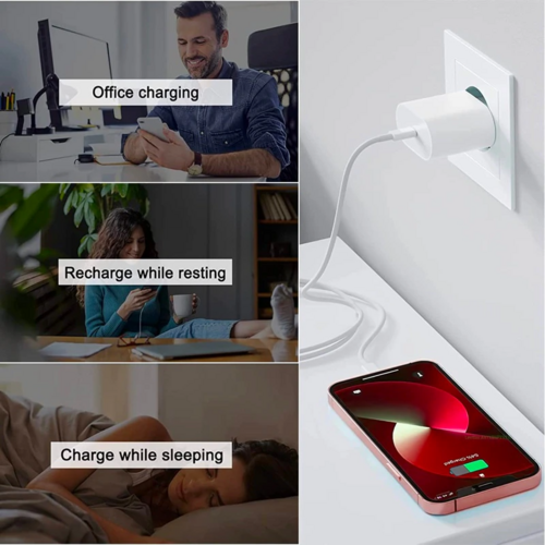USB-C 20W PD Adapter with Cable – Fast Charger Kit for iPhone 11-14 & More