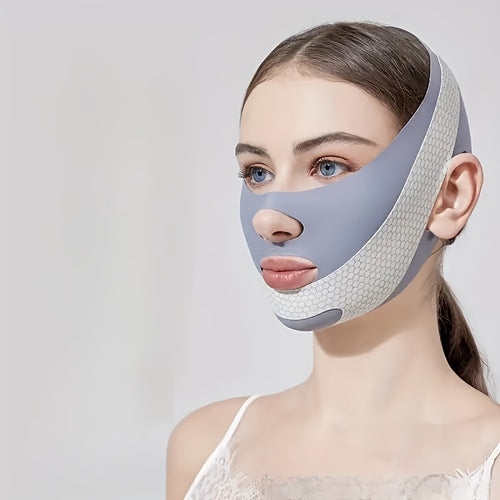 Bandagem de emagrecimento facial em V – Cinta para lifting do queixo e contorno facial para redução do duplo queixo