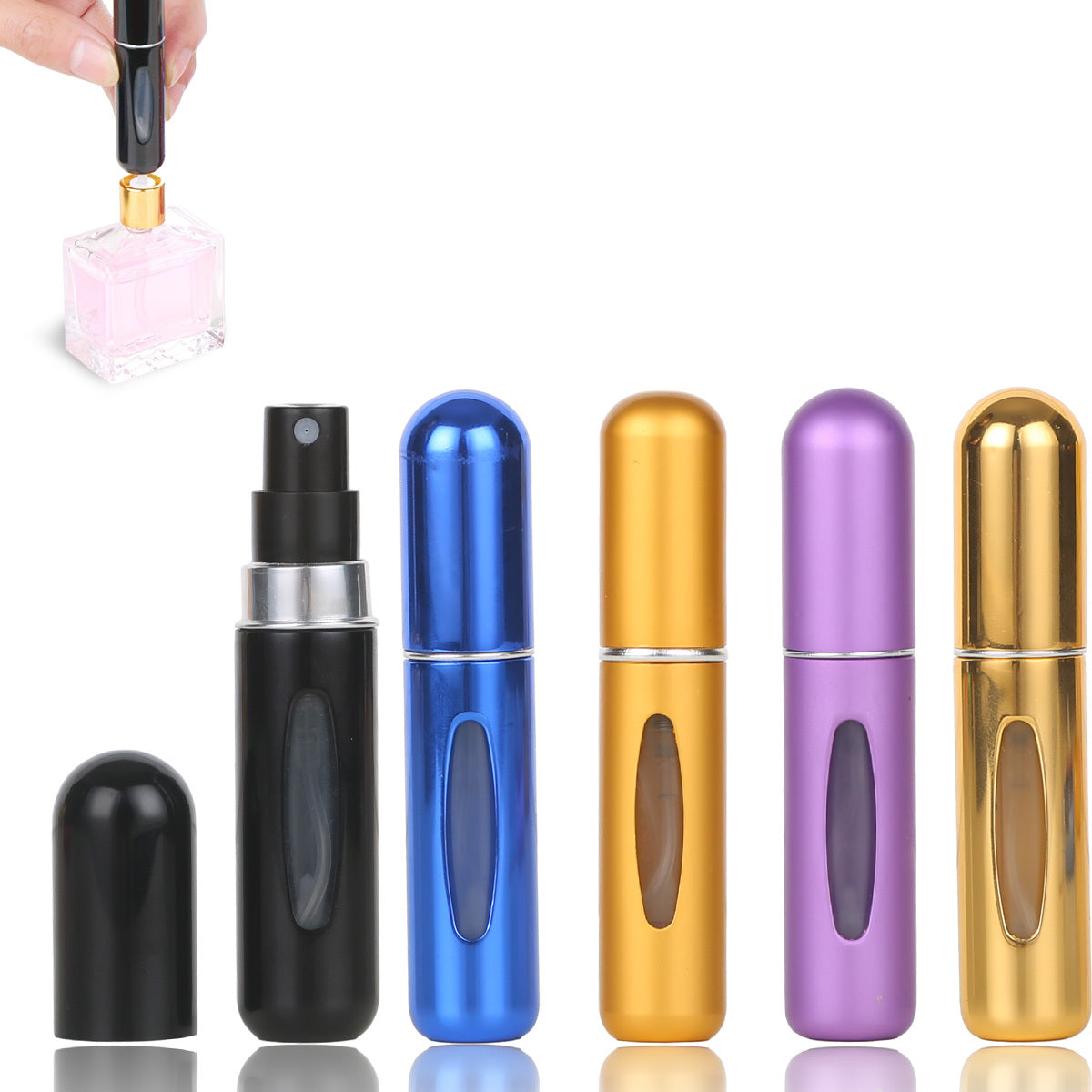 Mini atomizador de perfume portátil – frasco de spray de viagem recarregável de 5 ml