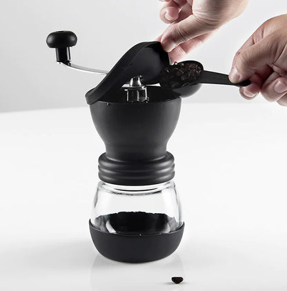 Washable Ceramic Manual Coffee Grinder – Adjustable Burr Mill for Travel & Home Brewing