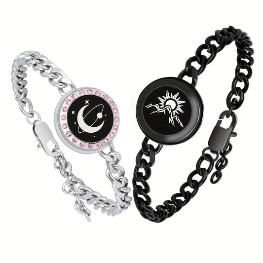 Pulseiras de toque de longa distância – Conjunto inteligente de combinação com vibração e iluminação para casais