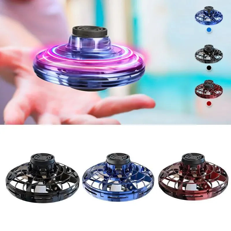 Drone voador mágico UFO Spinner – Orbe voadora com iluminação LED e comando manual para crianças e adultos