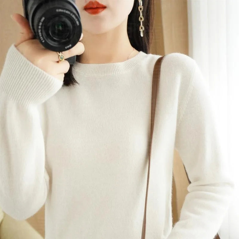 Basic Knitted O-Neck Autumn Winter Sweater Women 2025 Long Sleeve Soft Warm Sweater Korean Simple Solid Color Versatile Pullover