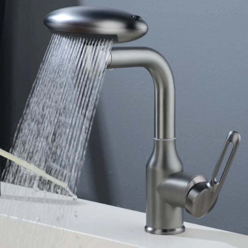 Torneira tipo cascata giratória multimodo 360° – Torneira misturadora elegante para lavatório de casa de banho