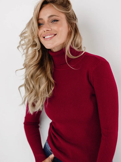 2025 Autumn Winter Turtleneck Sweaters Women Soft Warm Pullover Slim Versatile Tops Ribbed Knitted Simple Elegant Women Sweater