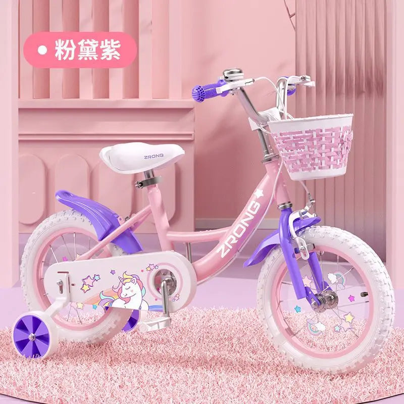 Children's Bicycle Folding Bike Girl 3-6 Years Old 7-10 Baby Foot Pedal Girl Bicycle Road Bik High-carbon Steel Materiale