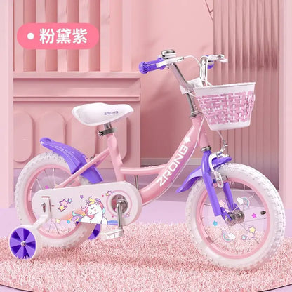 Children's Bicycle Folding Bike Girl 3-6 Years Old 7-10 Baby Foot Pedal Girl Bicycle Road Bik High-carbon Steel Materiale