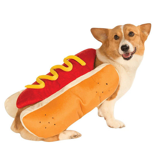 Hot Dog Pet Costume – Adjustable Sausage Outfit for Dogs & Cats – Ideal for Halloween and Parties