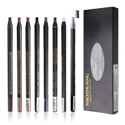 1pcs Long-Lasting Waterproof Eyebrow Pencil with Brush – Microblading Peel-Off Brow Pencil for Precise Shaping