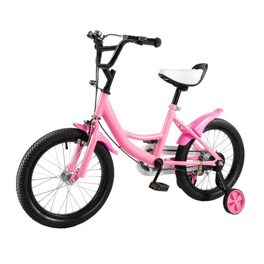 16 Inch Bike Children's Bicycle Beginner Bike Adjustable Height Outdoor Indoor Carbon Steel Kids Bike with Assist Wheel