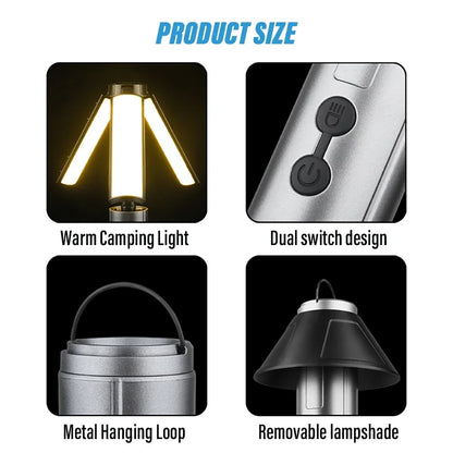 2-in-1 Camping Flashlight & Lantern | Waterproof, USB Rechargeable