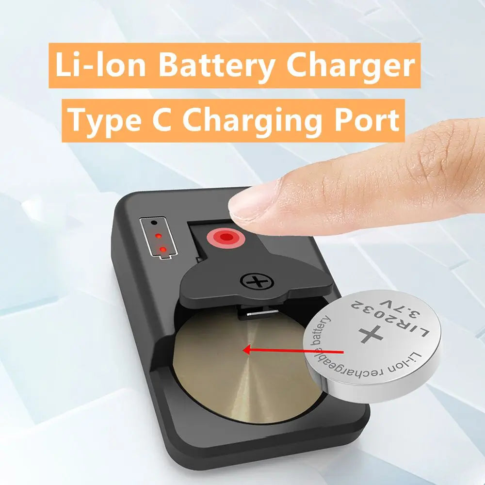 Type-C Rechargeable Button Battery Charger – Compact & Fast-Charging Solution for CR2032/LIR2032 Cells