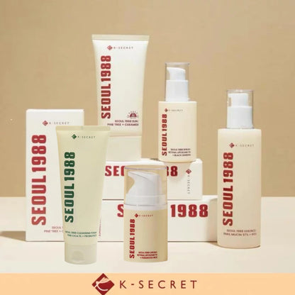 Conjunto de cuidados da pele coreano SEUL 1988 - Creme de olhos com retinol, sérum com ginseng e niacinamida, produto de limpeza, branqueia linhas finas e olheiras