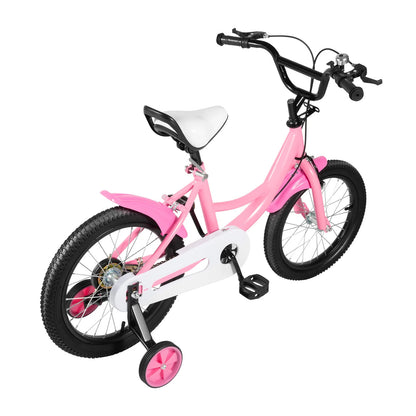 16 Inch Bike Children's Bicycle Beginner Bike Adjustable Height Outdoor Indoor Carbon Steel Kids Bike with Assist Wheel