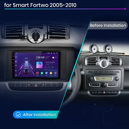 Junsun Wireless CarPlay Android Auto Car Radio For Mercedes Benz Smart Fortwo 451 2005 - 2010 GPS Multimedia 2din Systems Stereo