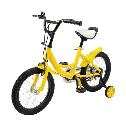 16 inch Children's Bicycle with Training Wheel for 5-8 Year-Old Kids, 100-135cm Height Adjustable Bike Bearing 50KG