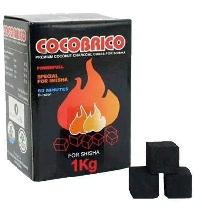 Yimi 72-Piece Coconut Shell Charcoal Cubes (25 mm) — Long-Burn, Low Ash Shisha / Hookah Coals