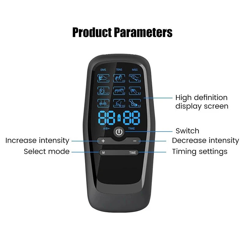 9 Modes EMS Electric Body Massager Low Frequency Pulse TENS Abdominal Electro Stimulator for Muscle Relaxation