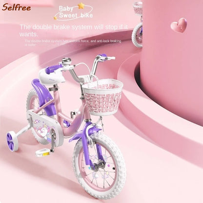 Children's Bicycle Folding Bike Girl 3-6 Years Old 7-10 Baby Foot Pedal Girl Bicycle Road Bik High-carbon Steel Materiale