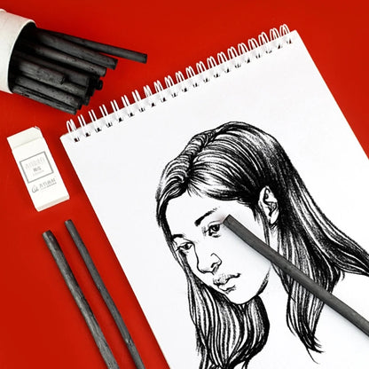 Vine Charcoal Medium Sketch Set – 25 pcs (Drawing / Shading / Blending)