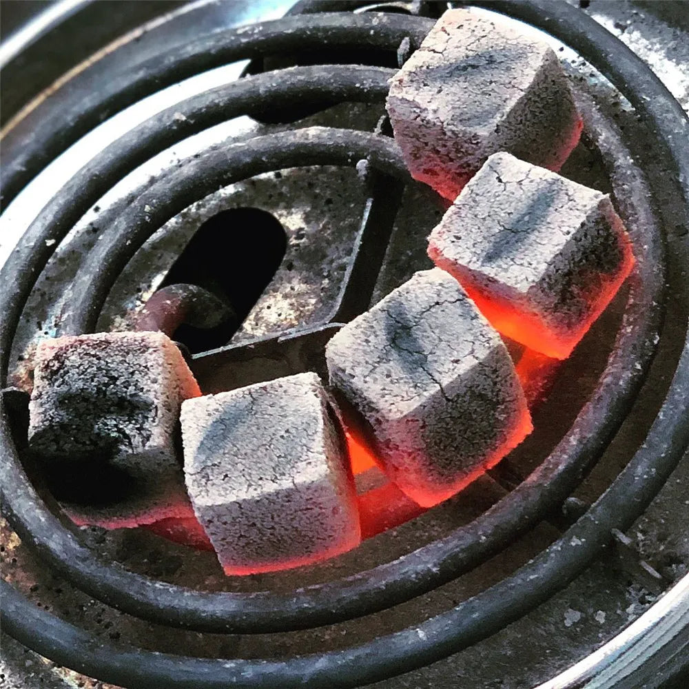 Yimi 72-Piece Coconut Shell Charcoal Cubes (25 mm) — Long-Burn, Low Ash Shisha / Hookah Coals