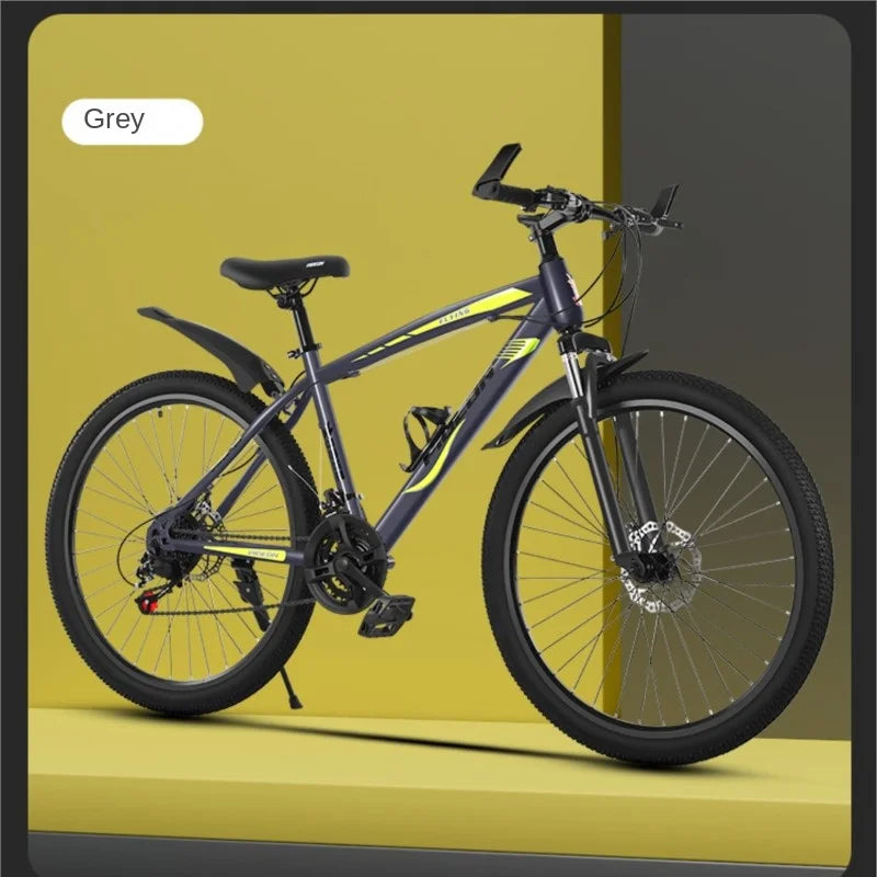 Cooya 24 Inch Variable Speed Bike With Lockable Front Fork 21/27 Speed Dual Disc Brake Student Bike High Carbon Steel Frame 2025