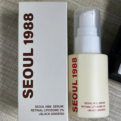 Conjunto de cuidados da pele coreano SEUL 1988 - Creme de olhos com retinol, sérum com ginseng e niacinamida, produto de limpeza, branqueia linhas finas e olheiras