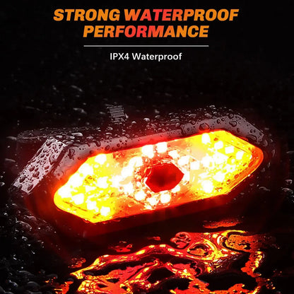 Bike Tail Light with Turn Signals Wireless Remote Control Led Bicycle Rear Light USB Rechargeable Safety Warning Cycling Lights
