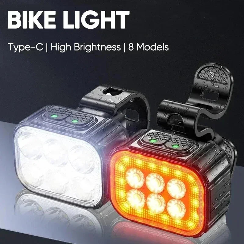 BUCKLOS Bicycle Front Rear Light Set USB Charge Headlight Light Waterproof MTB Taillight LED Cycling Lantern Lamp Bike Parts