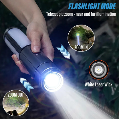 2-in-1 Camping Flashlight & Lantern | Waterproof, USB Rechargeable