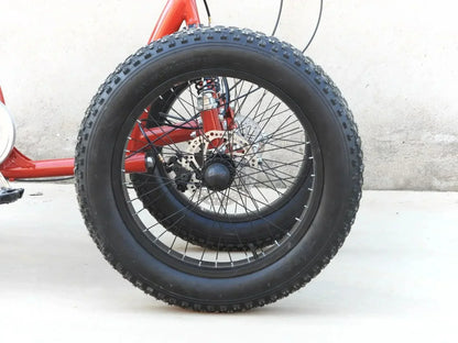 20inch Cargo Bike Fat Tire 4 Wheel Bicycle Pedal Four Wheeler Can Be Used As Cargo for City Travel with Storage Basket Bicicleta