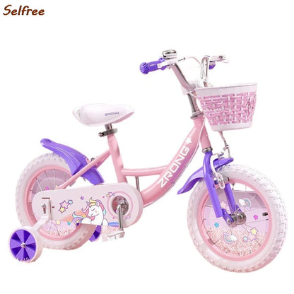Children's Bicycle Folding Bike Girl 3-6 Years Old 7-10 Baby Foot Pedal Girl Bicycle Road Bik High-carbon Steel Materiale