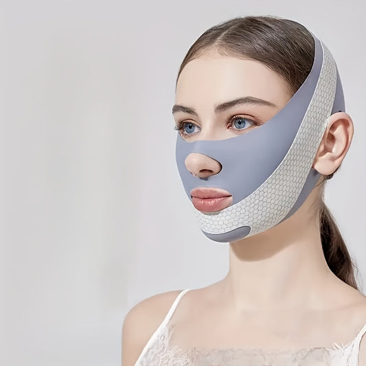 Bandagem de emagrecimento facial em V – Cinta para lifting do queixo e contorno facial para redução do duplo queixo