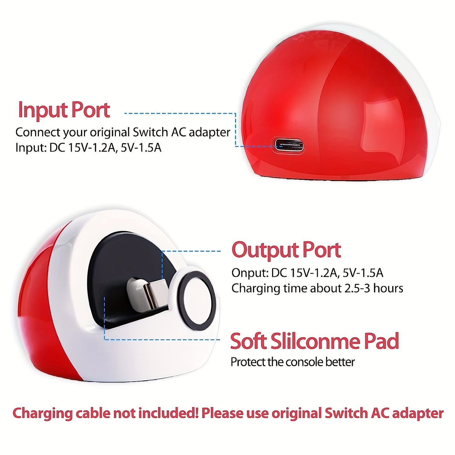Compact USB-C Charging Stand for Nintendo Switch – Portable Dock for Switch, Switch Lite, and Switch OLED