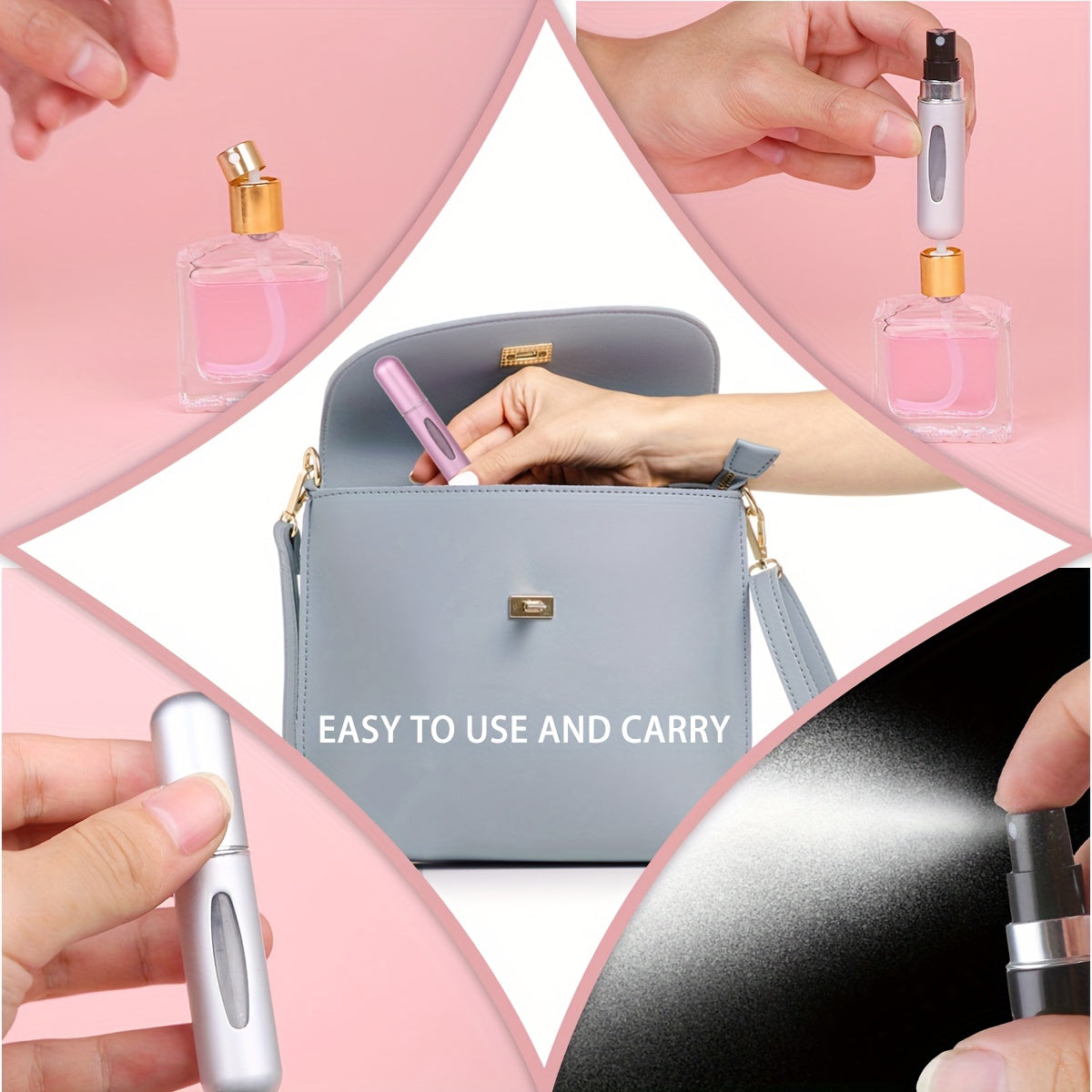 Mini atomizador de perfume portátil – frasco de spray de viagem recarregável de 5 ml